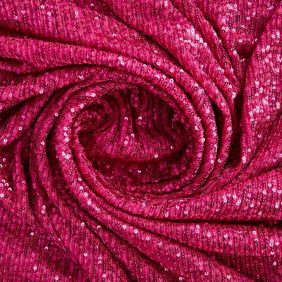 Zelouf Ariel Line Sequin Mesh , Sewing, DIY, Crafts Fabric by the Yard, Fuchsia, 20 Yard