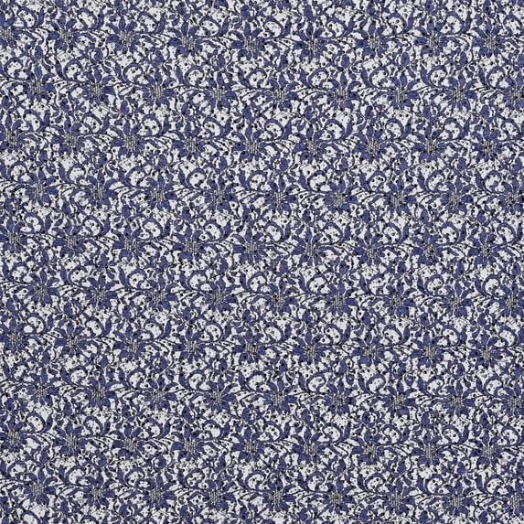 Zelouf Asiatic Sequins Pailette Lace , Sewing, DIY, Crafts Fabric by the Yard, Navy Bliss, 1 Yard