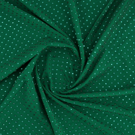Zelouf Audra Hot Fix Stones On Knit , Sewing, DIY, Crafts Fabric by the Yard, Evergreen/emerald, 10 Yard