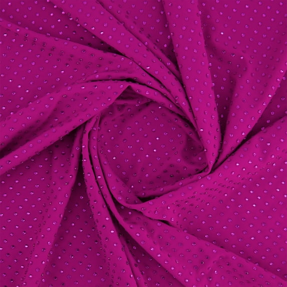 Zelouf Audra Hot Fix Stones On Knit , Sewing, DIY, Crafts Fabric by the Yard, Fuchsia/fuchsia, 10 Yard