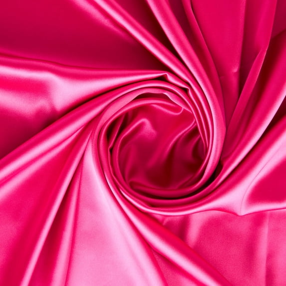 Zelouf Beatrice Mechanical Stretch Satin , Sewing, DIY, Crafts Fabric by the Yard, Vibrant Pink, 7 Yard