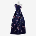 thumbnail image 1 of Zelouf Bellflower Embroidery Scuba  , Sewing, DIY, Crafts Fabric by the Yard, Navy/azalea, 10 Yard, 1 of 2
