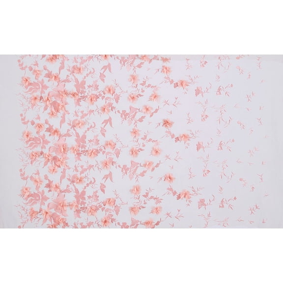Zelouf Berry Pop Out Floral On Mesh , Sewing, DIY, Crafts Fabric by the Yard, Latte Shadow/blush Shadow, 3 Yard