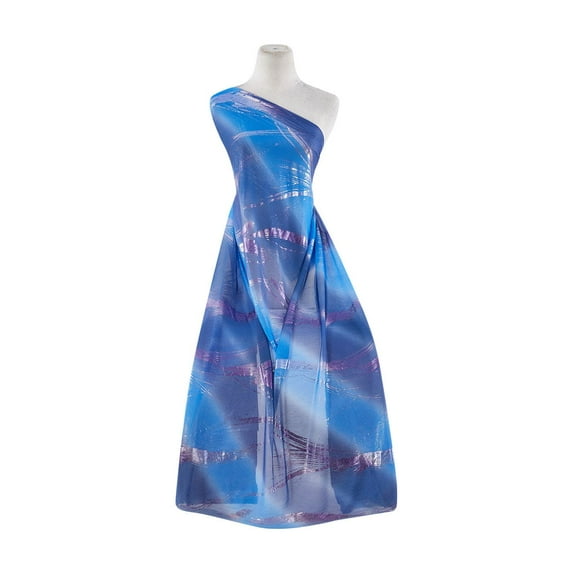 Zelouf Bias Ombre W/foil On Mjc , Sewing, DIY, Crafts Fabric by the Yard, Blue Ritz, 20 Yard