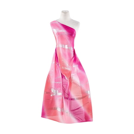 Zelouf Bias Ombre W/foil On Mjc , Sewing, DIY, Crafts Fabric by the Yard, Pink/coral/plum, 3 Yard