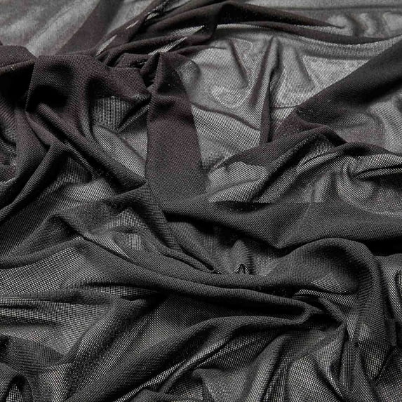 Zelouf Black Nylon Mesh , Sewing, DIY, Crafts Fabric by the Yard, Black, 1 Yard