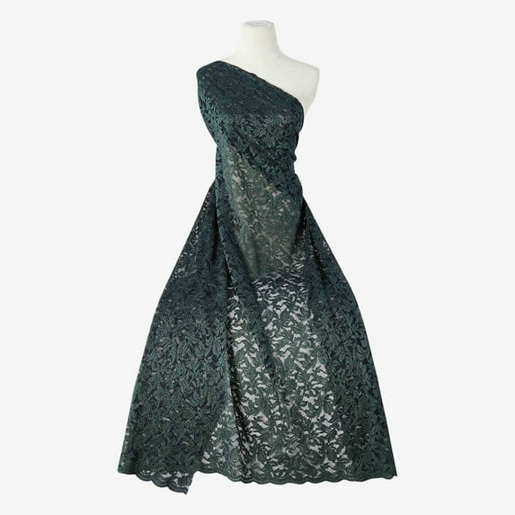 Zelouf Blaire Two Tone Glitter Lace , Sewing, DIY, Crafts Fabric by the Yard, Emerald/navy, 10 Yard