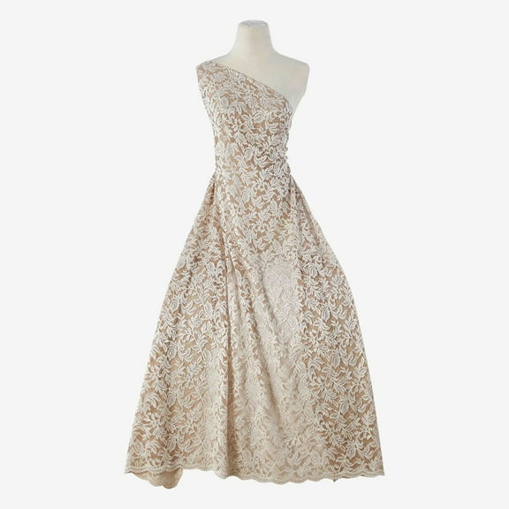 Zelouf Blaire Two Tone Lace  , Sewing, DIY, Crafts Fabric by the Yard, Storm/taupe, 5 Yard