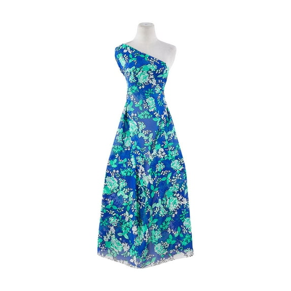 Zelouf Blossom Print Yoryu , Sewing, DIY, Crafts Fabric by the Yard, 417 Blue/green, 50 Yard