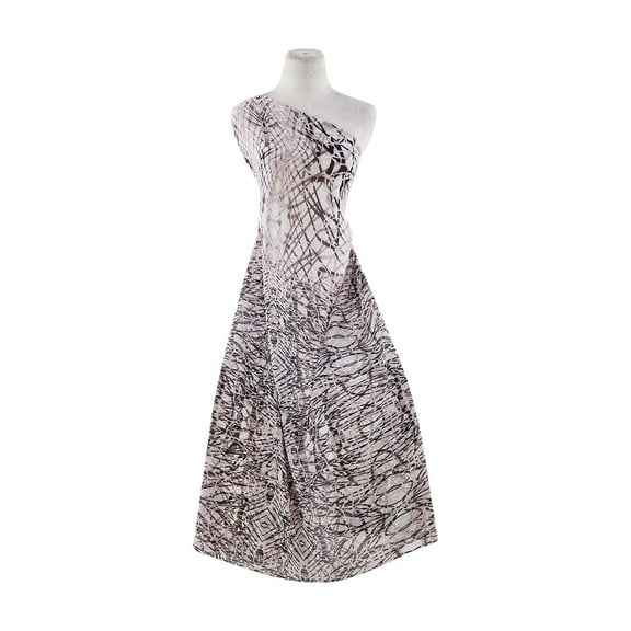 Zelouf Border Threads On Silky Touch  , Sewing, DIY, Crafts Fabric by the Yard, 109 Grey/blk, 3 Yard