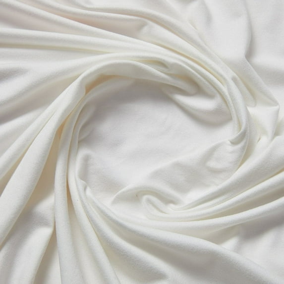 Zelouf Brushed Dty Jersey Knit , Sewing, DIY, Crafts Fabric by the Yard, 112 Ivory, 1 Yard