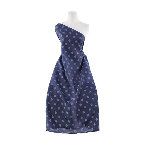 Zelouf Bubble Organdy Print , Sewing, DIY, Crafts Fabric by the Yard, Navy/white, 3 Yard