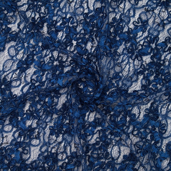 Zelouf Caen Ribbon Soutache Eyelash Lace , Sewing, DIY, Crafts Fabric by the Yard, Baroque Teal, 5 Yard