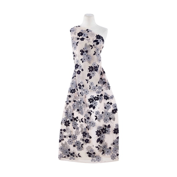 Zelouf Capri Glitter Flock Mesh , Sewing, DIY, Crafts Fabric by the Yard, Navy/blue, 5 Yard