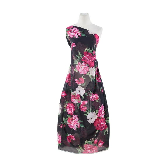 Zelouf Caroline Watercolor Floral Hmc , Sewing, DIY, Crafts Fabric by the Yard, Black Combo, 20 Yard
