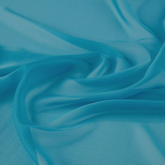 Zelouf Cationic Chiffon , Sewing, DIY, Crafts Fabric by the Yard, Bella Turquoise, 5 Yard