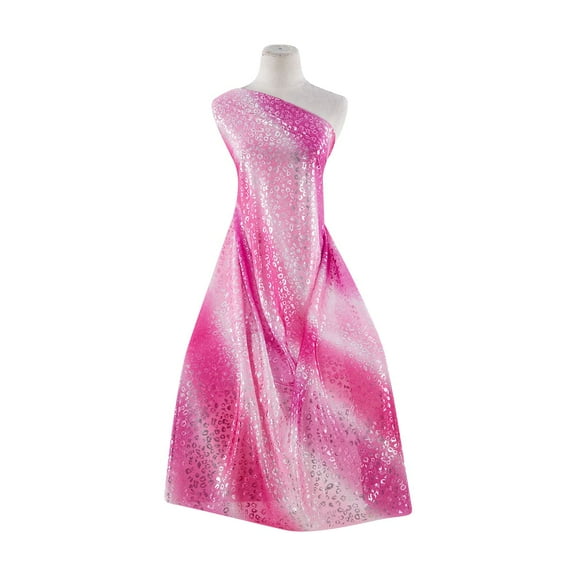 Zelouf Cheetah Foil Print On Bias Ombre Mjc , Sewing, DIY, Crafts Fabric by the Yard, Pink Punch, 3 Yard