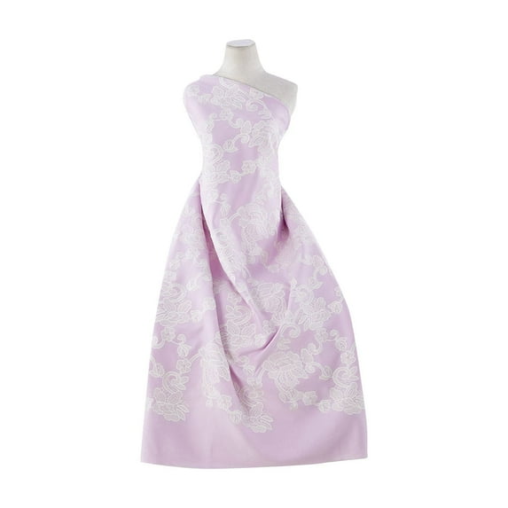 Zelouf Cherry All Over Embroidery Scuba , Sewing, DIY, Crafts Fabric by the Yard, Lilac Wing, 1 Yard