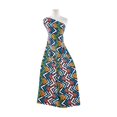 thumbnail image 1 of Zelouf Chevron Print On Maven Crepe Knit  , Sewing, DIY, Crafts Fabric by the Yard, 487 Navy/coral, 50 Yard, 1 of 2