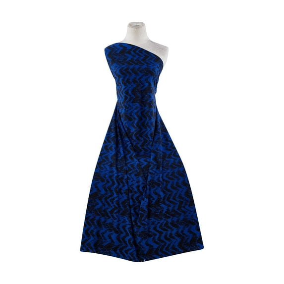 Zelouf China Ity Print , Sewing, DIY, Crafts Fabric by the Yard, 494 Cobalt/blk, 3 Yard