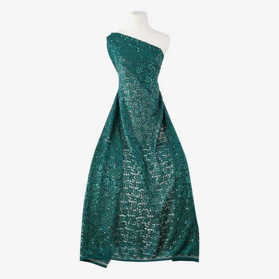 Zelouf Cindy Sequin Lace , Sewing, DIY, Crafts Fabric by the Yard, Arresting Emera, 10 Yard