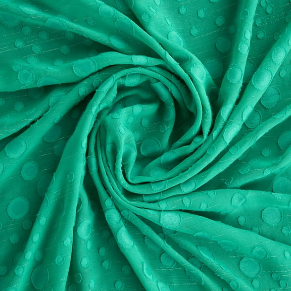 Zelouf Circle Jrq Lurex Chiffon  , Sewing, DIY, Crafts Fabric by the Yard, Dazzling Jade, 3 Yard