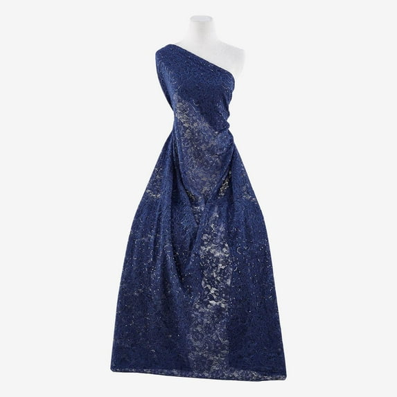 Zelouf Clear Sequin Floral Lace, Sewing, DIY, Crafts Fabric by the Yard, Feather Ink, 1 Yard