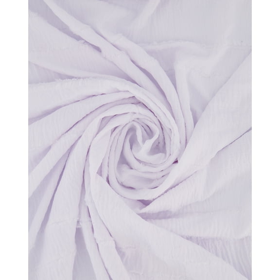 Zelouf Clipped Stripe Washer Poly  , Sewing, DIY, Crafts Fabric by the Yard, White Flower, 3 Yard