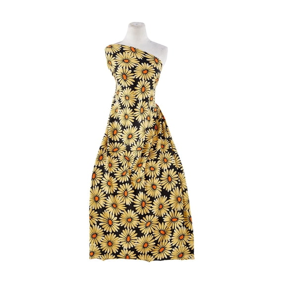 Zelouf Cotton Spandex Knit Print , Sewing, DIY, Crafts Fabric by the Yard, 955 Blk/gold, 7 Yard