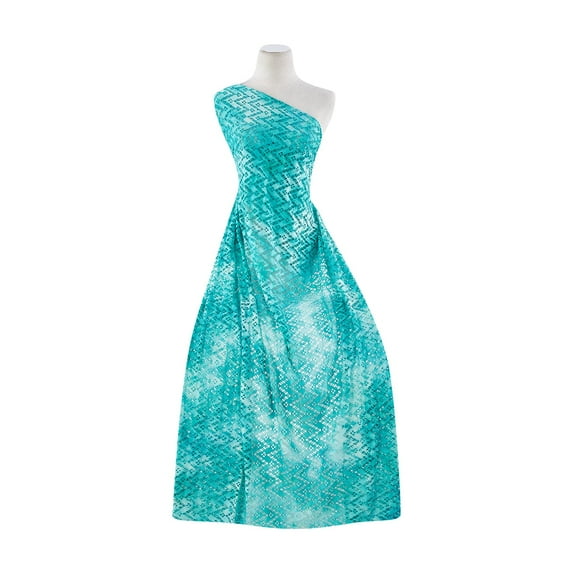 Zelouf Cove Chevron Tie-Dye Crochet , Sewing, DIY, Crafts Fabric by the Yard, 741 Jade, 7 Yard