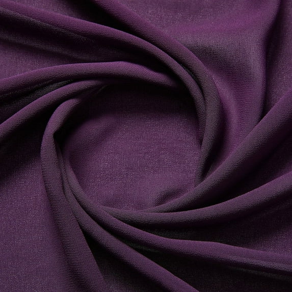 Zelouf Pebble Crepe Georgette , Sewing, DIY, Crafts Fabric by the Yard, Eggplant Jazz, 7 Yard