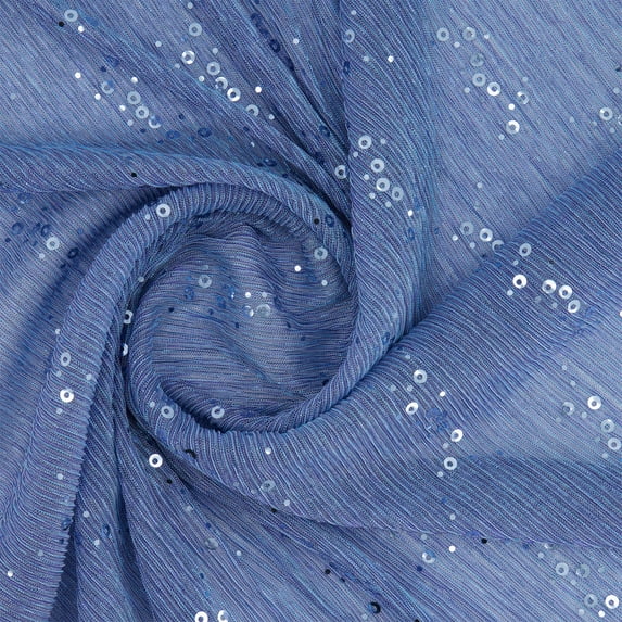 Zelouf Crinkled Metallic Mesh , Sewing, DIY, Crafts Fabric by the Yard, River/aqua, 10 Yard