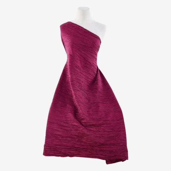 Zelouf Crushed Stretch Taffeta , Sewing, DIY, Crafts Fabric by the Yard, Burgundy Honor, 7 Yard