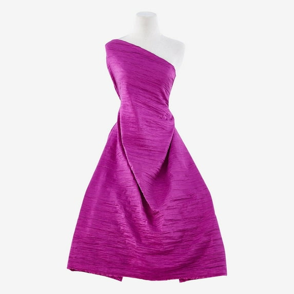 Zelouf Crushed Stretch Taffeta , Sewing, DIY, Crafts Fabric by the Yard, Fuchsia Glitz, 10 Yard