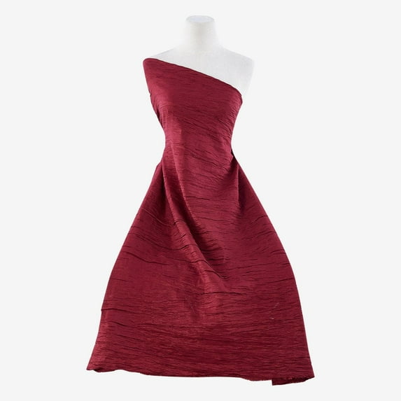 Zelouf Crushed Stretch Taffeta , Sewing, DIY, Crafts Fabric by the Yard, Milled Wine, 20 Yard