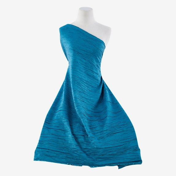 Zelouf Crushed Stretch Taffeta , Sewing, DIY, Crafts Fabric by the Yard, Teal Honor, 20 Yard