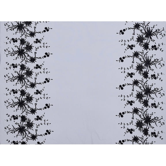 Zelouf Daisy Embroidery Mesh , Sewing, DIY, Crafts Fabric by the Yard, Black, 5 Yard