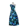 thumbnail image 1 of Zelouf Danielle Stretch Satin Print  , Sewing, DIY, Crafts Fabric by the Yard, 944 Blk/turq, 5 Yard, 1 of 2