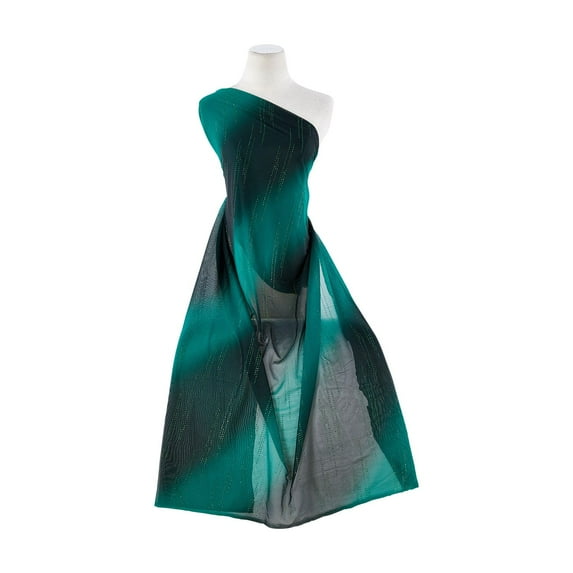 Zelouf Diagonal Rain Glitter On Bias Ombre Mjc , Sewing, DIY, Crafts Fabric by the Yard, Emerald Magic, 7 Yard