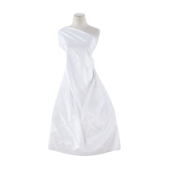 Zelouf Diamond Pinktuck Taffeta , Sewing, DIY, Crafts Fabric by the Yard, White, 20 Yard