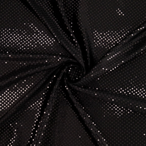 Zelouf Disco Dot Stretch Velvet, Sewing, DIY, Crafts Fabric by the Yard, 3Mm Black, 7 Yard