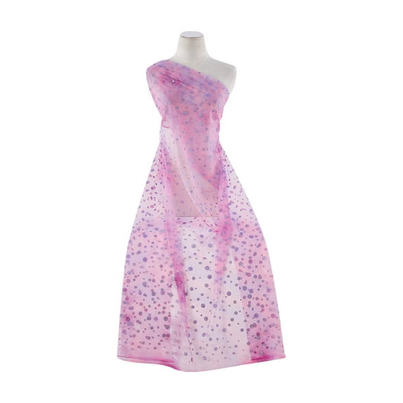 Zelouf Dot On Tie Dye Tulle , Sewing, DIY, Crafts Fabric by the Yard, Purple/pink/violet, 7 Yard