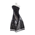 thumbnail image 1 of Zelouf Double Border Floral Flock W/outline Gliter On Tule  , Sewing, DIY, Crafts Fabric by the Yard, Blk/blk/silver, 20 Yard, 1 of 2