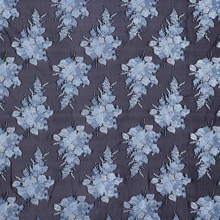 Zelouf Electric Floral Clipped Organza Jacquard , Sewing, DIY, Crafts Fabric by the Yard, Sky Bliss, 5 Yard