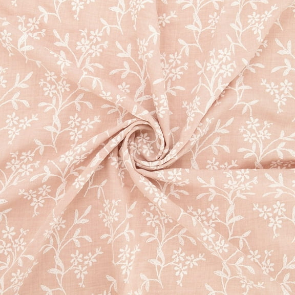 Zelouf Elle Floral Puff Print On Twill , Sewing, DIY, Crafts Fabric by the Yard, Rose, 3 Yard