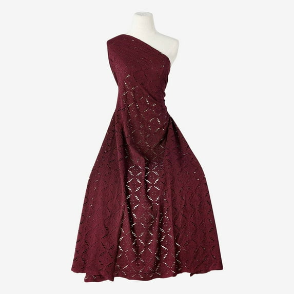 Zelouf Emilia Diamond Geo Lace , Sewing, DIY, Crafts Fabric by the Yard, Arresting Burgundy, 10 Yard