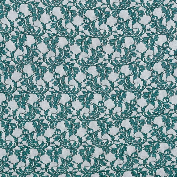 Zelouf Emmy Botanical Stretch Glitter Lace , Sewing, DIY, Crafts Fabric by the Yard, Emerald Delight, 1 Yard