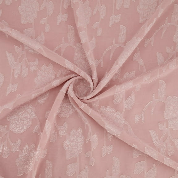 Zelouf Estelle Floral Clip Jacquard  , Sewing, DIY, Crafts Fabric by the Yard, Gracious Rose, 3 Yard