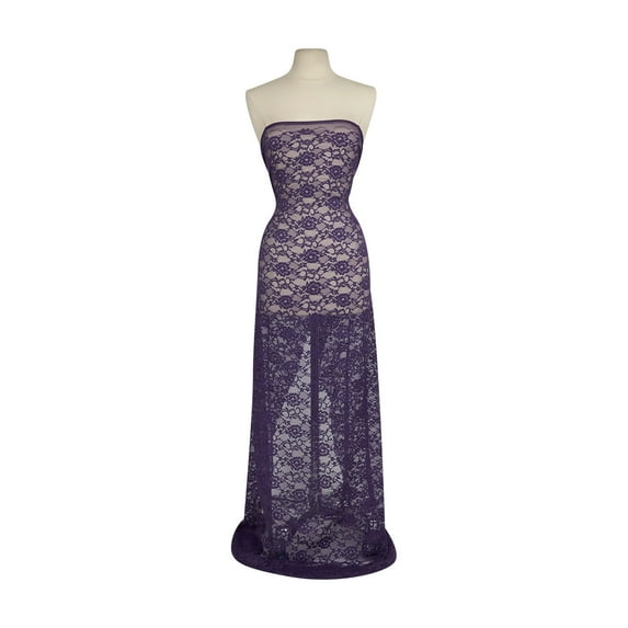 Zelouf Eva Floral Stretch Lace , Sewing, DIY, Crafts Fabric by the Yard, Marvelous Violet, 10 Yard