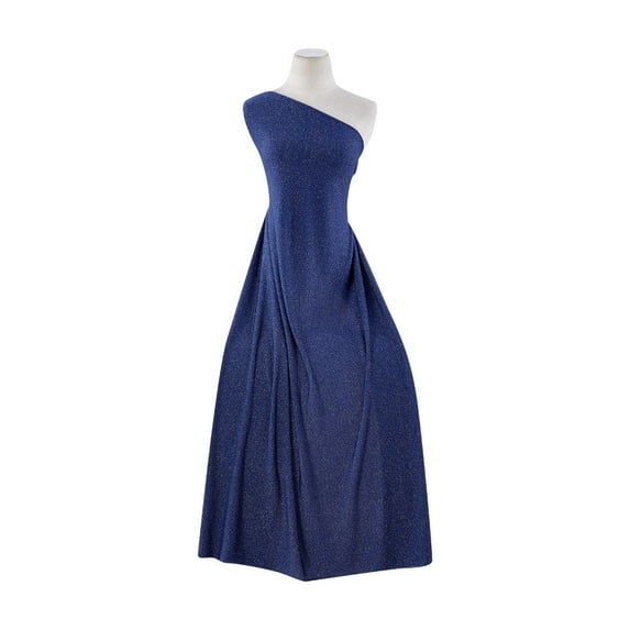 Zelouf Favor Stretch Light Knit W/lurex , Sewing, DIY, Crafts Fabric by the Yard, Indigo Hana/sil, 7 Yard